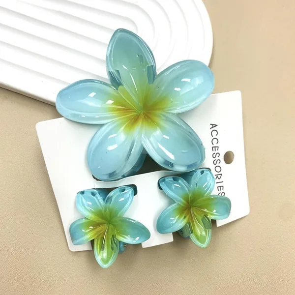 3 Pièces Barrettes de Cheveux Fleurs, Barrettes de Fleurs Hawaïennes, Accessoires de Cheveux Anti-Glissement, Adaptées aux Cheveux Fins et Épais pour Femmes