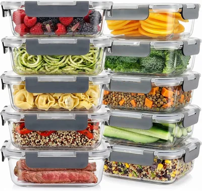 Glass Meal Prep Containers 10 Pack