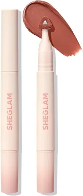 SHEGLAM Marshmallow Puff Lip Blur Pen Matte Lipstick for Long-lasting Hydrating Makeup - Brûlée
