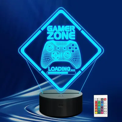 Zone Night Light: 3D Illusion LED Lamp with Gamepad Graphic, 16 Colors Touch Control, Remote, Gamers & Teens Gift - Best Deal