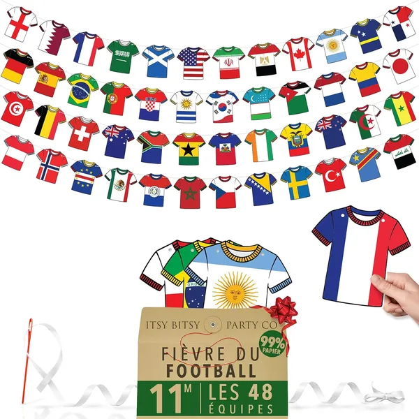 2026 FIFA World Cup Football Bunting - All 48 Teams Decorations - 36ft Flag Bunting