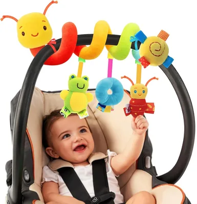 FA PLUS Spiral Car Seat Toys - Baby Sensory Soft Plush Hanging Toys