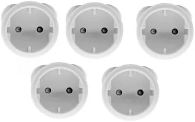 Type C to Type M Adaptor Plug, White, 250V, 5A, Safety-Shuttered, Non-Grounded, ABS Plastic, Pack