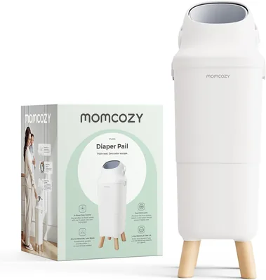 Bin para pañales Momcozy con control de olores, gran capacidad, ventana amplia y cierre seguro para niños