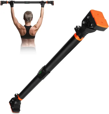 Barra de Ejercicios para Puerta sin Tornillos, Barra Ajustable de 72-110 cm, hasta 200 kg, Bloqueo Automático para Entrenamiento en Casa