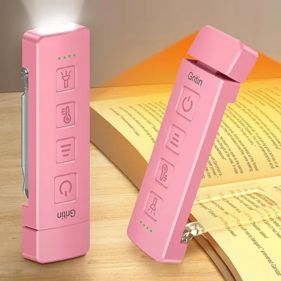 Gritin 2026 2ª Generazione Luce per la Lettura in Letto, 2 in 1 Luce Libro & Torcia | 7 LED Spettro Completo per gli Occhi, 6 Colori