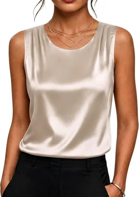 Zeagoo Satin Tank Top Dressy Blouse - Best Deal