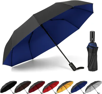 Paraguas Plegable Automático Reforzado - Protección UV y contra la lluvia, Sombrilla de Bolsillo