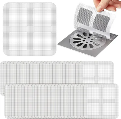 50 Pack Disposabel Duschhairfilter, 10x10cm Quadratisk Afflötsskor med Mesh-Design för Bad och Küche Best Price
