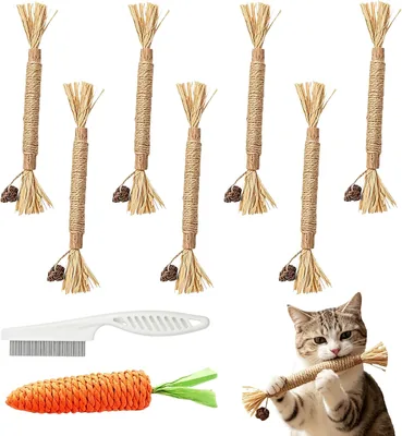 15 Pcs Palitos para Gato de Silvervine, con Cepillo y Juguetes - Mejor Trato