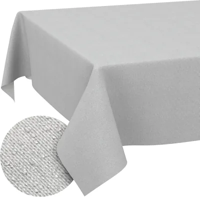 ANRO Washable Tablecloth Grey Linen Look 220x140cm