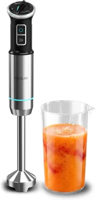 Cecotec Hand Blender Power Neutron 1100MAX Ultra. 1100W, Láminas de Titanio Negro, Pie Extenso, Capa Anti-Salpicaduras, Fácil Desmontaje - 19% De Descuento