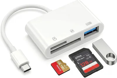 Czytnik kart SD 3-w-1 dla iPhone'a 17/16/15, USB-C do Micro SD, przejściówka OT