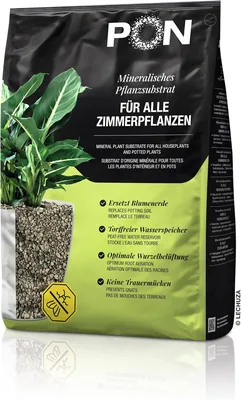 Lechuza-Pon Pflanzensubstrat für Zimmerpflanzen 18 Liter | Mineralische Pflanzgranulate, torfrei, vorgefüttert, optimales Drainag