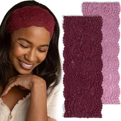 Kitsch Lace Wide Headbands for Women - Non Slip Style, Comfort Fit | Best Deal