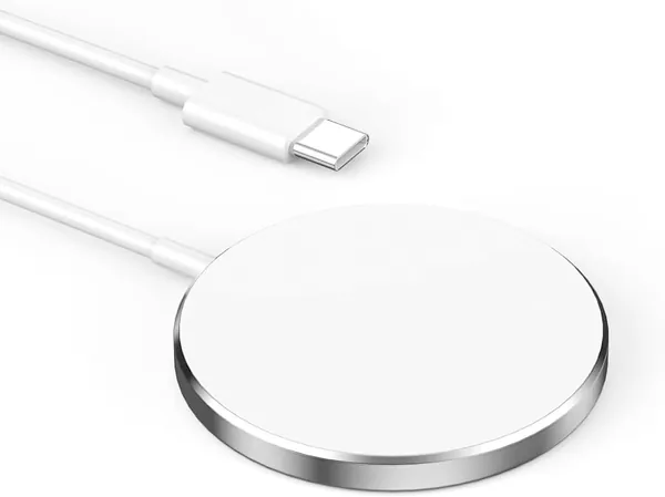 Chargeur sans fil 15W avec prise USB C pour iPhone 16/16 Pro/16 Pro Max/17/15/14/13/12/11/X - Pack de 2 (Bleu, Blanc, Noir) 15cm x 7,5cm x 1,3cm