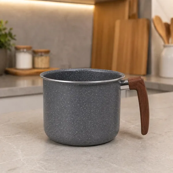 Fervedor Leiteira Antiaderente 5 Camadas com Bico Dosador e Cabo Soft Touch - Alum nio com Base Inox
