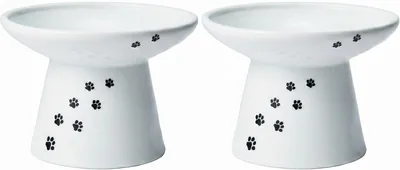 Neichi Cat Food Bowl with Legs, Shallow Design