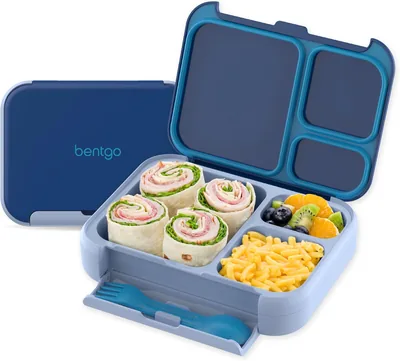 Bentgo - Estuche para Comida Infanti Stow & Go con Utensilios Integrados | Diseño a Prueba de Fugas, Bandeja Extraíble, Compartimentos