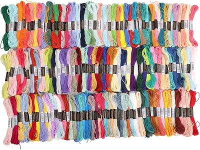 150Pcs Embroidery Thread Set - Cotton Cross Stitch Floss, 6 Strands 8 Meters, Multicolored Sewing Thread for Craft Projects