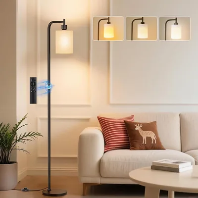 3 Color Temperature LED Floor Lamp Linen Shade Dimmable 160cm Best Deal