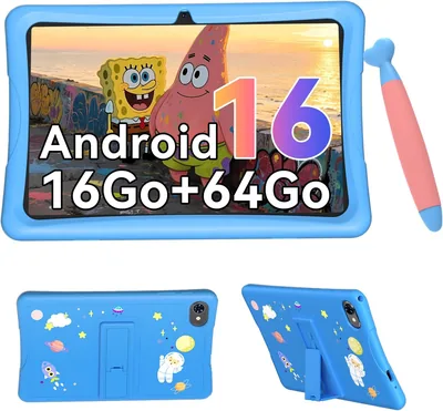 Tablette Android 10 pouces pour enfants 3-14 ans, éducative, 16GB (4+12) RAM + 64GB ROM/2TB TF, contrôle parental, GMS, 5000mA - Meilleure Offre