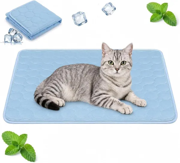 Jovyth 1 x Tappetino per Gatti di Raffreddamento - Cuscino Freddo Regolabile in Seta e Cotone Respirante Protezione Calda