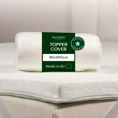 Wendre Matrascover 90x200 cm - Passar 5-7 cm Höjde - Yrka på Tre Sidor - Tädlig Baret @ 40°C - OEKO-TEX Certifierad