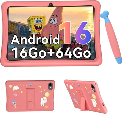 Tablette Android 16 pouces pour enfants de 3 à 14 ans, éducative, 16 Go (4+12) RAM + 64 Go ROM/2 To TF, contrôle parental, GMS, 5000 mA - Meilleur Prix