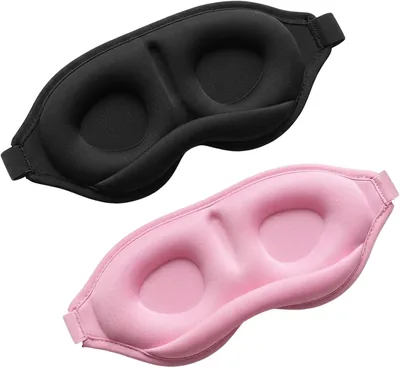 Sleep Mask 2-Pack - Black & Pink Eye Mask Best Deal