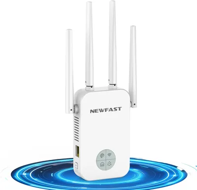 NEWFAST Répéteur WiFi Puissant 1200Mbps, Double Bande Amplificateur WiFi | 5GHz Repetiteur WiFi avec Répéteur/AP/Routeur Mode - 39% Off