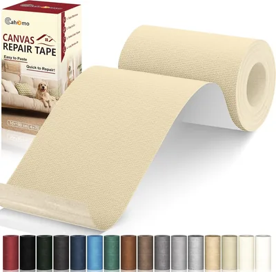 Parches de reparación de lona Cahomo Beige, 10 x 180 cm. Adhesivo para tapicería impermeable