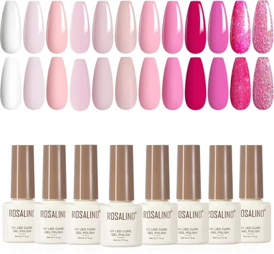 ROSALIND 12 x Semi-Permanent UV Gel Nail Polish - Économisez 40% 