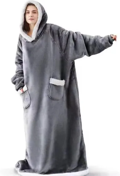 Oversized Hoodie Blanket 3XL Soft Fleece Pockets Men Women