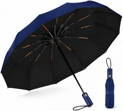 Paraguas Plegable Automático PUBAMALL con Reflectores Naranja, 24 Varillas, Resistente al Viento - Mejor Oferta