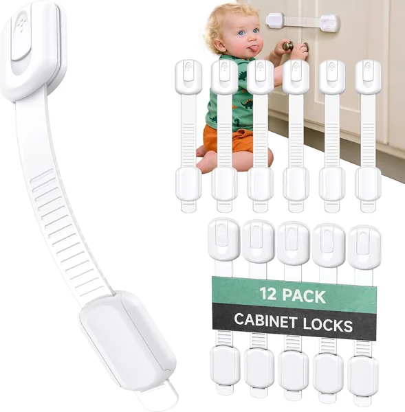 FA PLUS 12 Pack Cabinet Locks - Child Safety for Drawers, Cupboards & Fridge Best Deal