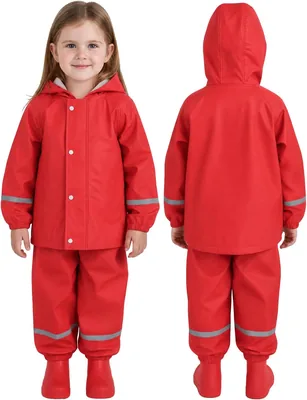 JiAmy Kids Waterproof Suit 2-Piece Reflective Jacket Boys Girls Best Deal