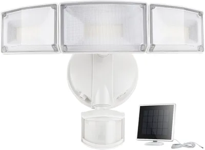 Lutec 3000LM - Projecteur solaire de sécurité extérieur étanche avec capteur, 5000K