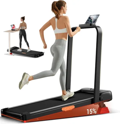 UMAY Składana Bieżnia do Domu z Nachyleniem 15% | Kompaktowa Bieżnia 12 km/h, Treadmill Silnik 3.0HP i Cicha, Wyświetlacz LED