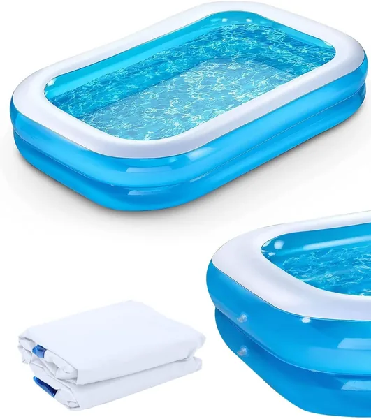 Aufblasbarer Paddelpool für Kinder, Rechteckiger Familienpool aus PVC, Falternder Kinderspiel-Pool