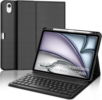 Bluetooth Keyboard Case with Pen Holder - Black