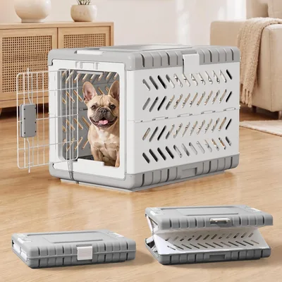 28" L Travel Dog Crate - Collapsible, Portable Fold