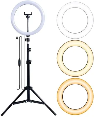 Blue Carbon 10 Inch LED Ring Light with Tripod - Best Deal
