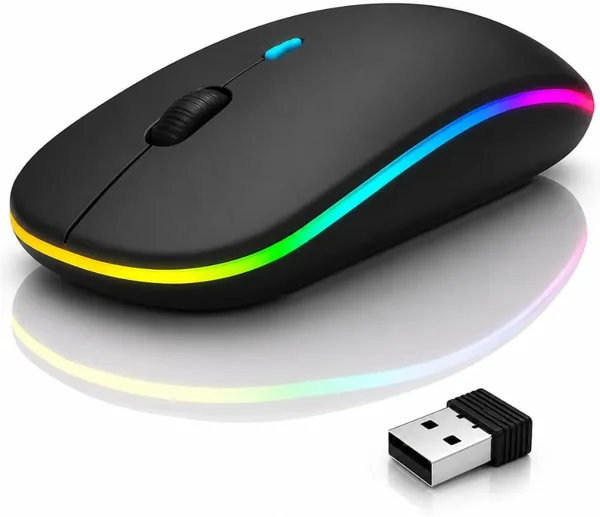 Mouse Sem Fio RGB Bluetooth - Leve e Silencioso, Carregamento USB 2.4 GHz - Melhor Preço