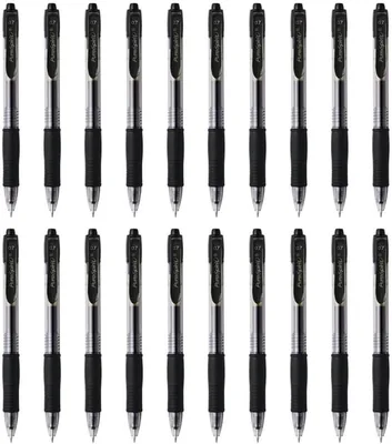 Blue Carbon Gel Roller Pen 0.7mm Retractable Black Ink Non-Slip Grip Smooth Writing 20 Pack Best Deal