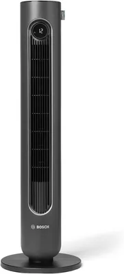 Bosch Tower Fan 6000, Quiet Tower Fan, Midnight Grey | With remote control, 12 speed settings, 60°/9