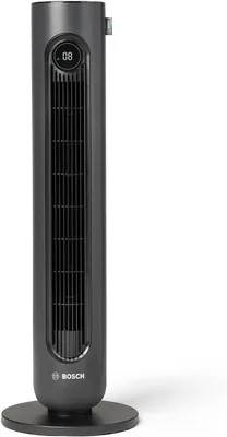 Bosch Tower Fan 4000, Stille Turmventilator, Mitternachtsgrau | Fernbedienung, 8 Geschwindigkeitsstufen, 90° Schwingung, Nachtmodus