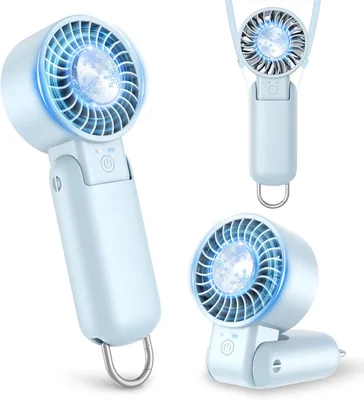 Taschenventilator mit Kühlfunktion, Mini-Ventilator tragbar, Akku wiederaufladbar, faltbarer USB-Tischventilator, leiser 5-Stufen