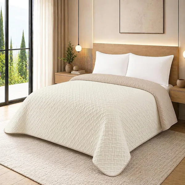 NARCISO - Spring Single Bed Quilt with Classic Design Worked Pattern