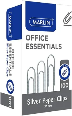 Marlin Office Essentials Silver Paper Clips, 33mm, 100 Pack Best Deal